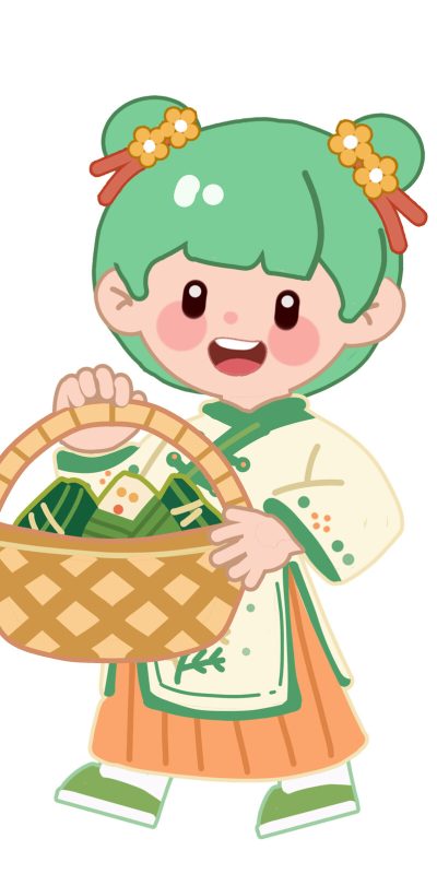 端午节创意设计素材 卡通龙舟粽子插画(9).psd